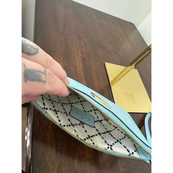 Kate Spade Light Blue Leather Wristlet - Picture 10 of 10